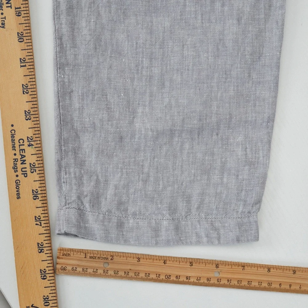 J.Crew Oarsman Linen Mens Pants 31x30 Gray Straight Leg CA092 FITS 31x27.5